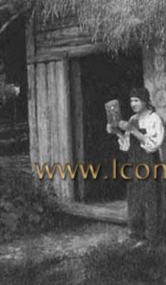 Н. С. Матвеев «Пожар». 1891г - крестьянка держит перед собой предохраняющюю от пожара икону «Hеопалимaя Kупинa»
