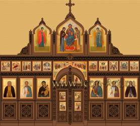 Иконостас храма прп. Сергия Радонежского в г. Ноябрьск