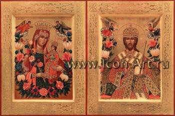 Венчальная пара с иконой «Иисус Великий Архиерей» и «Неувядаемый Цвет»