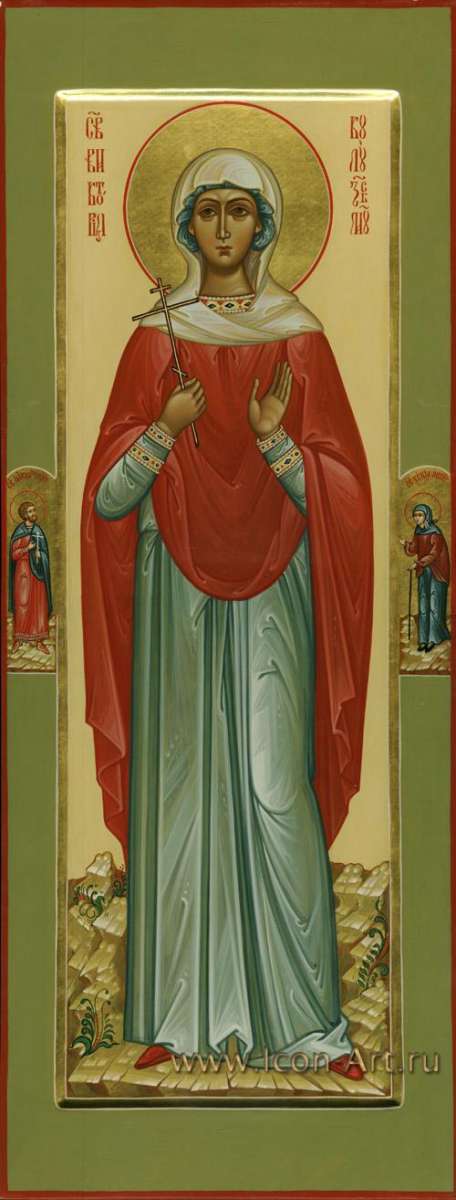 Фото: Святая мц. Виктория Кулузская. На полях: свтой Павел и святая Ксения.