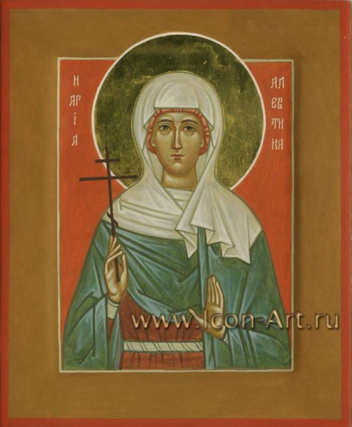 Святая мученица Валентина (Алевтина) Кесарийская (Палестинская) с позолотой
