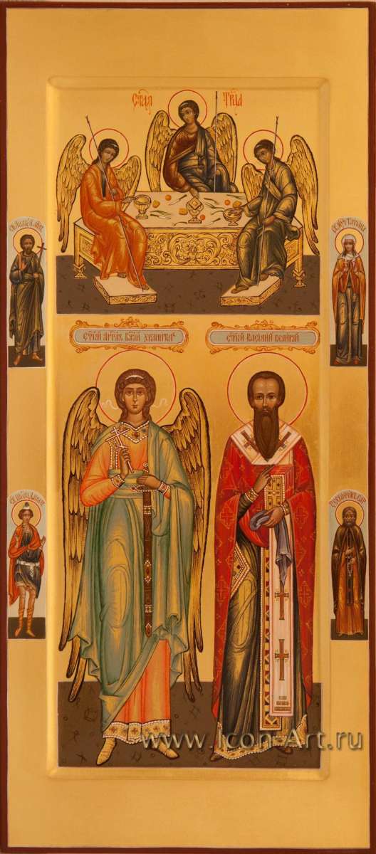 Фото: Святой Василий Великий и святой Ангел Хранитель. Святая Троица