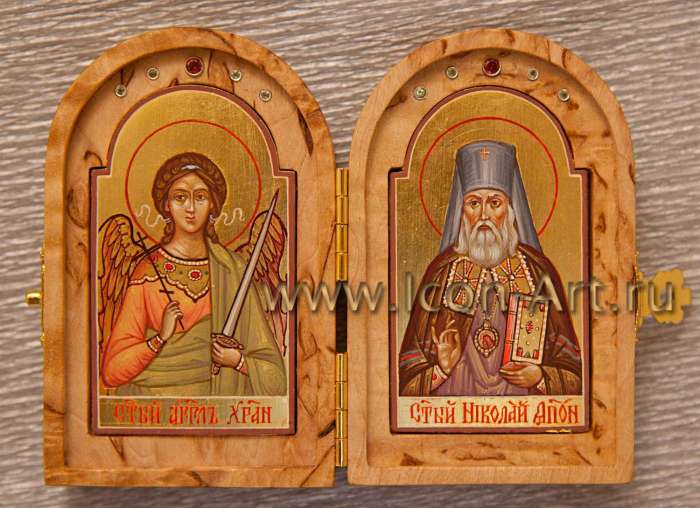 Фото: Складень. Святой ангел Хранитель и святой Николай Японский 