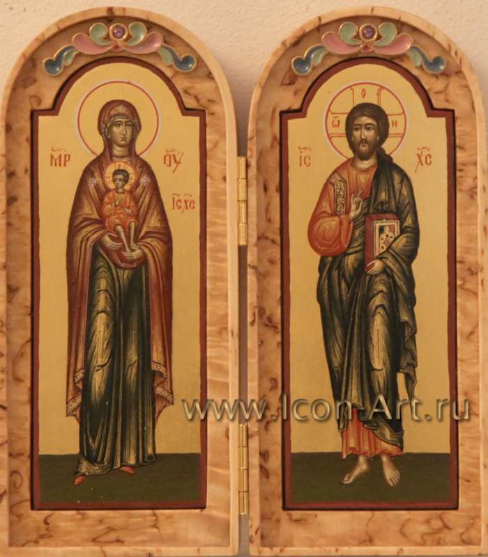 Фото: Складень: Господь Вседержитель и Пресвятая Богородица