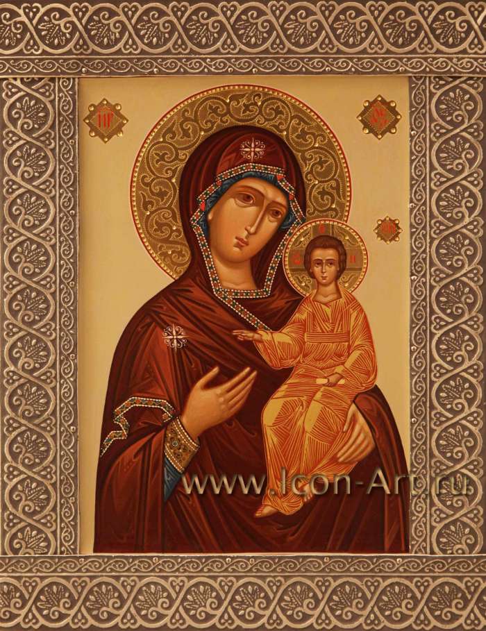 Фото: Иисус Христос Господь Вседержитель и Икона Пресвятой Богородицы «Смоленская(Одигитрия)» (венчальные иконы)