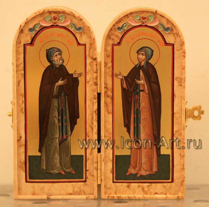 Фото: Складень: Святые преподобные Петр иФеврония Муромские Чудотворцы