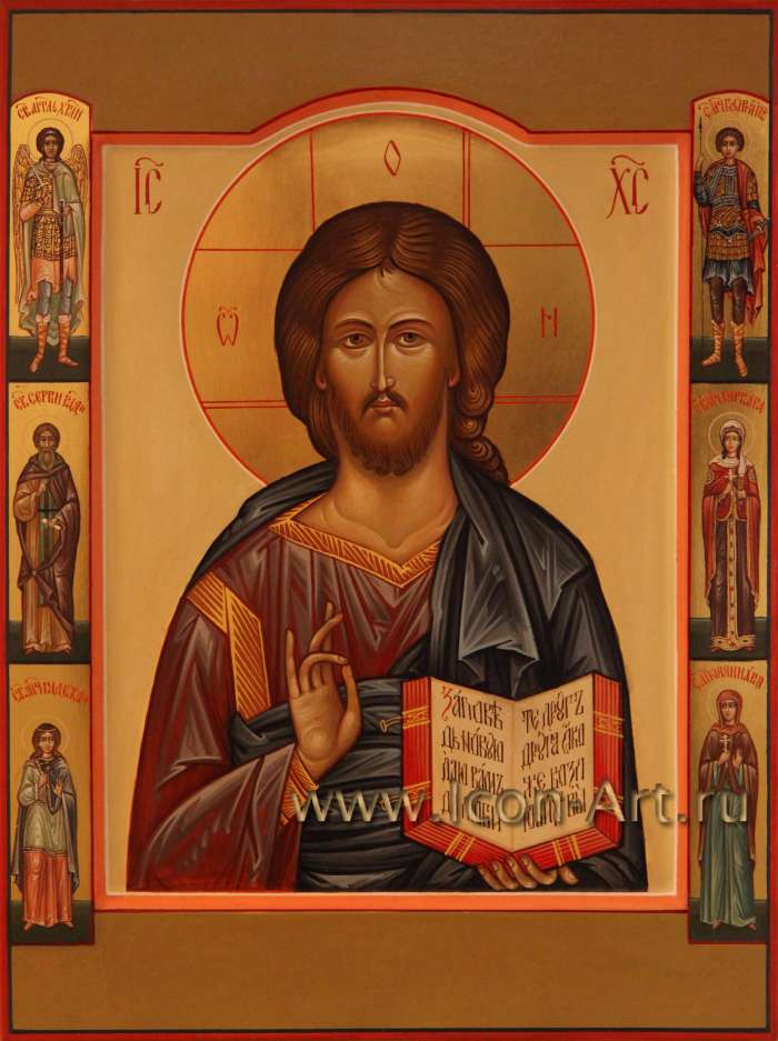 Фото: Иисус Христос Господь Вседержитель и семейные святые