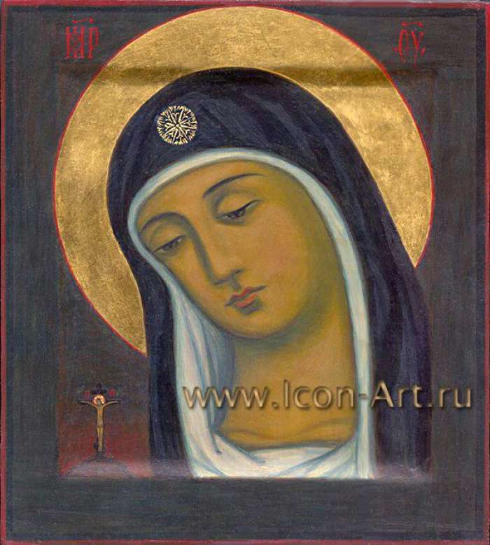 Фото: Список с чудотворной иконы Пресвятой Богородицы, находящейся в Храме у Гроба Господня (которая плачет и глаза открывает)