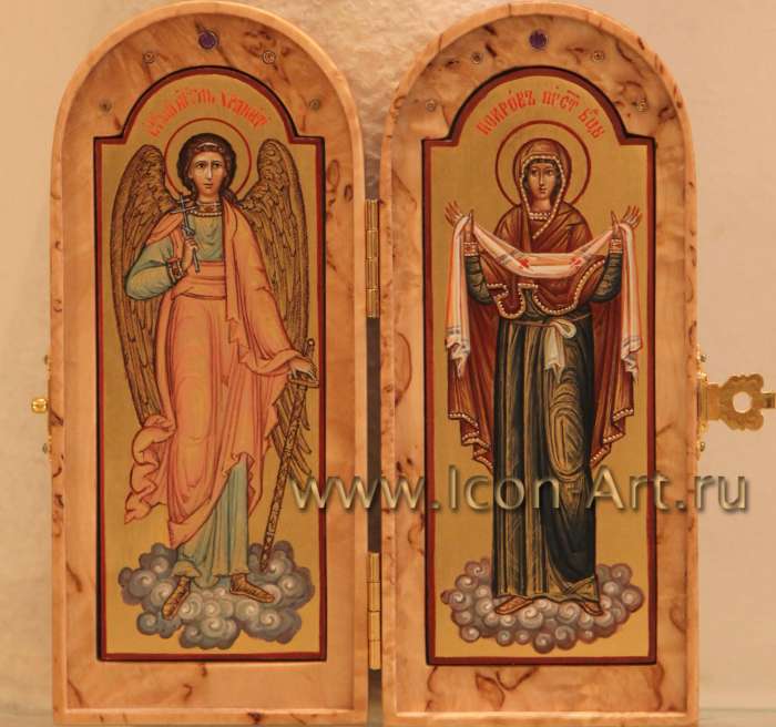 Фото: Складень: Пресвятая Богородица и Ангел Хранитель 