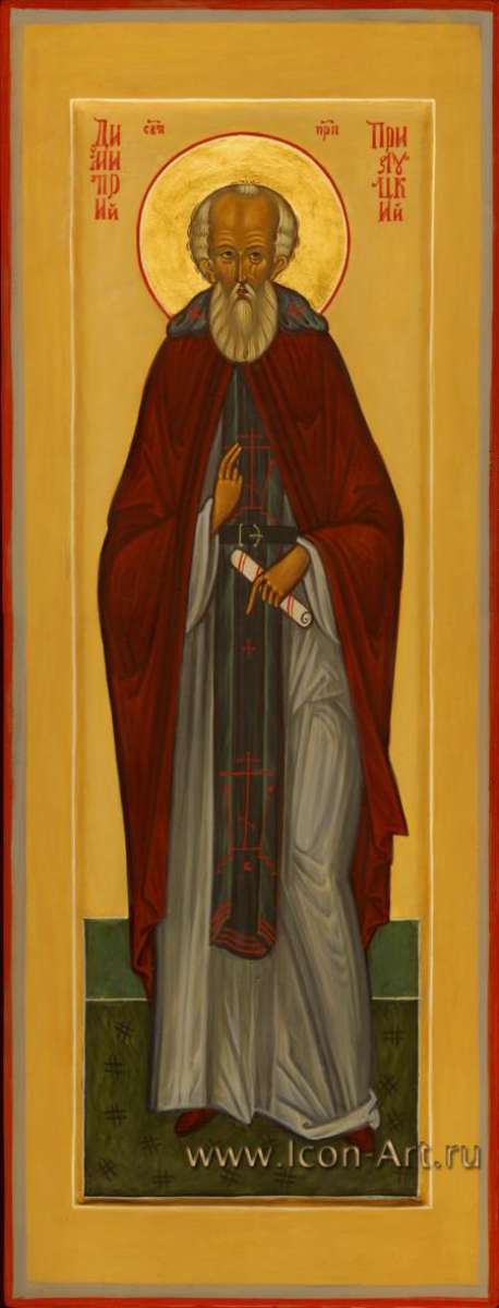 Фото: Мерная икона. Святой игумен Димитрий Прилуцкий, Вологодский