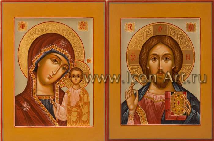 Фото: Венчальная пара с иконой Пресвятой Богородицы «Казанская»