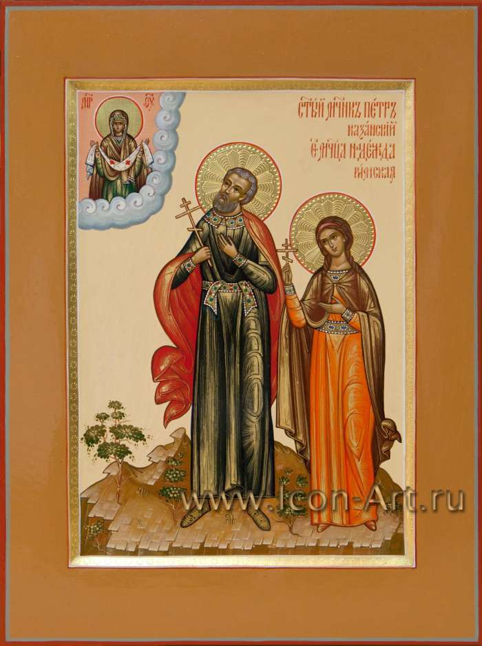 Фото: Семейная икона: мч. петр Казанский, мц. Надежда Римская