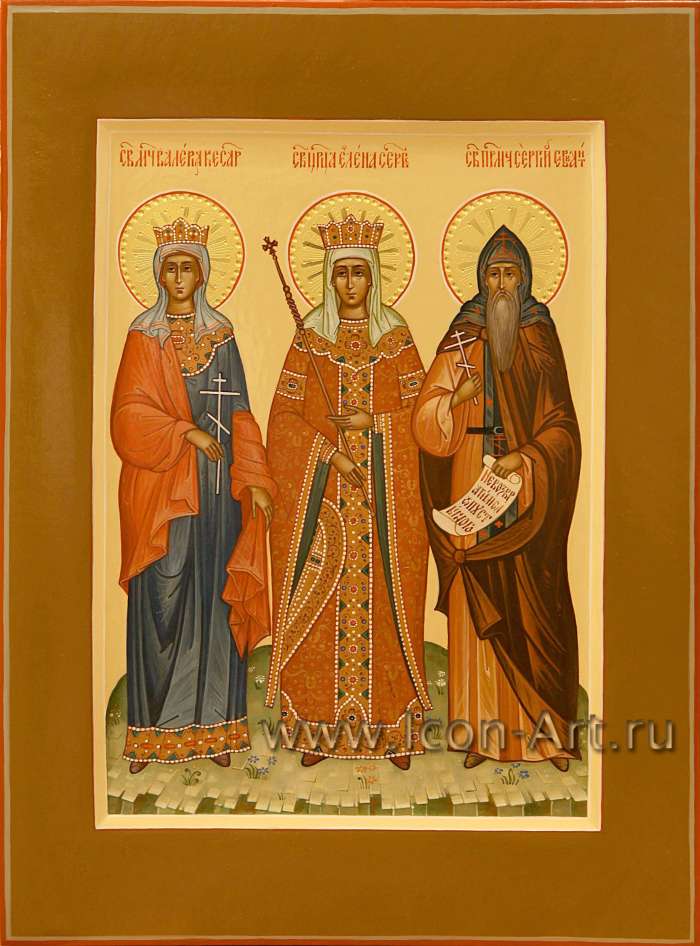 Фото: Семейная икона, святые: мц. Валерия Кессарийская, царица Елена Сербская, прпмч. Сергий Савваит 