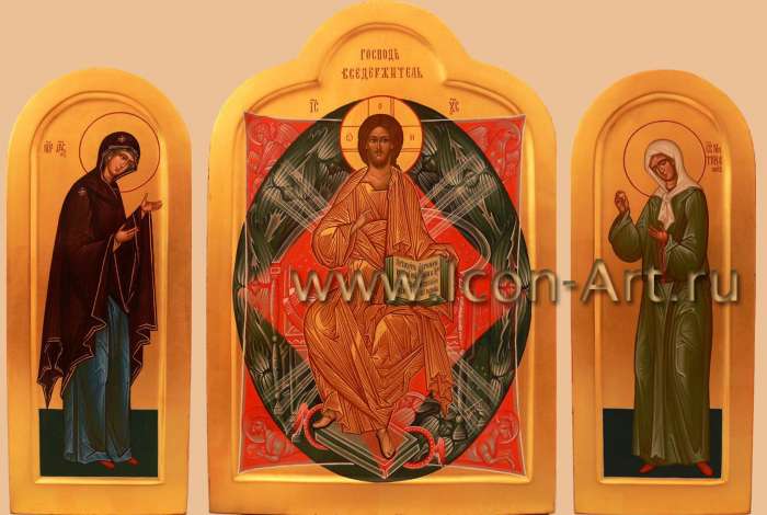 Домашний иконостас. Спас в Силах, Пресвятая Богородица, святая Матрона Московская