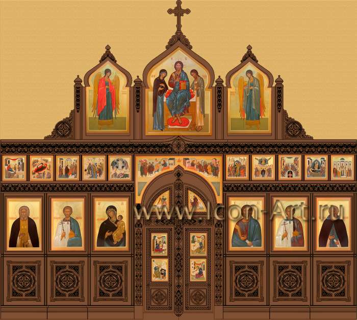 Иконостас храма прп. Сергия Радонежского в г. Ноябрьск