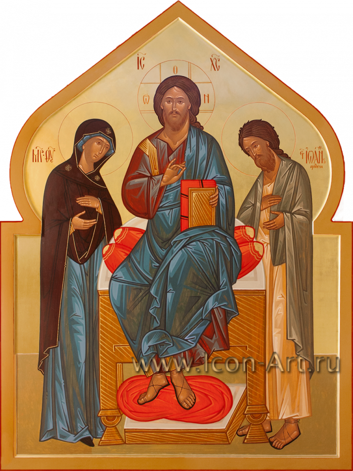 Фото: Спас на троне с предстоящими Пресвятой Богородицей и Иоанном Предтечей