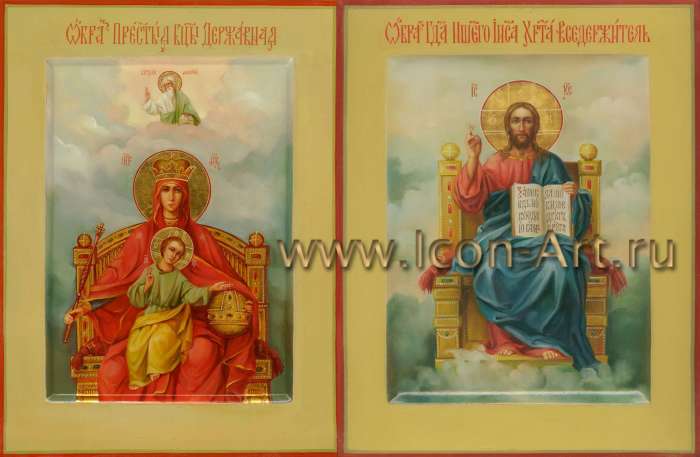 Фото: Венчальная пара с иконой Божией Матери «Державная»