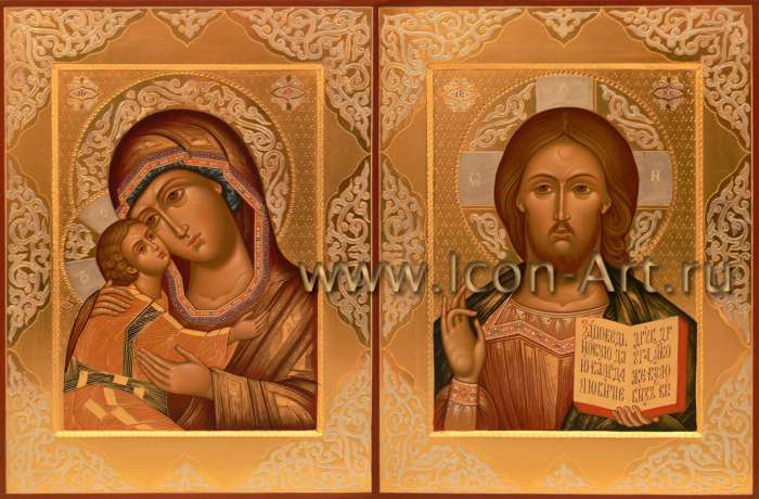 Фото: Венчальная пара с иконой Божией Матери «Игоревская»