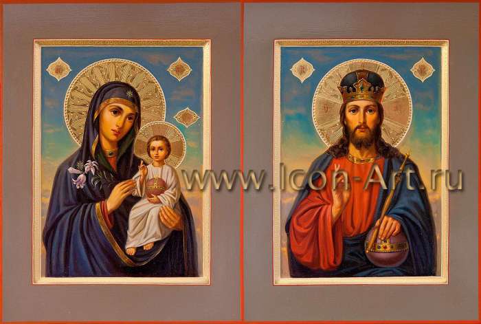 Фото: Венчальная пара с иконой Божией Матери «Неувядаемый Цвет»