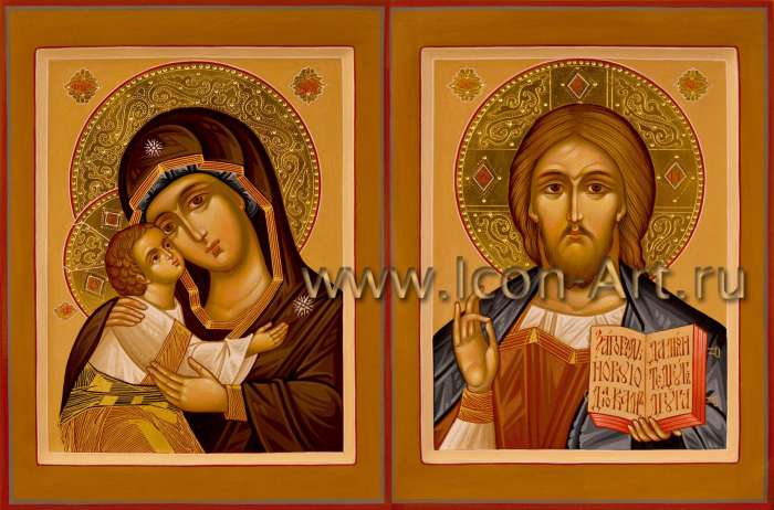 Фото: Венчальная пара с иконой Божией Матери «Игоревская»