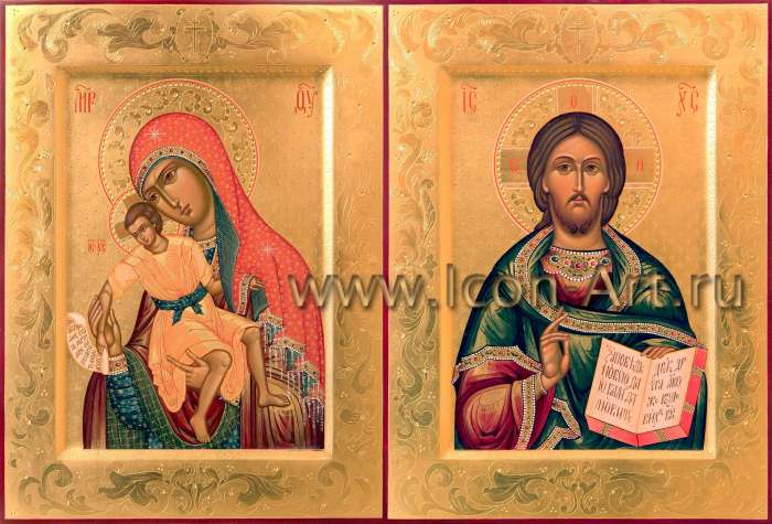 Фото: Венчальная пара с иконой Божией Матери «Кикская»