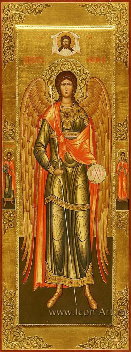 Фото: Архангел Михаил. На полях иконы святой мч. Виктор Коринфский и святая мц. Надежда