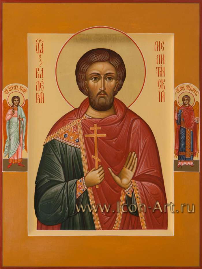 Фото: Святой мученик Валерий Милетинский, святые на полях: Ангел Хранитель и Архистратиг Михаил