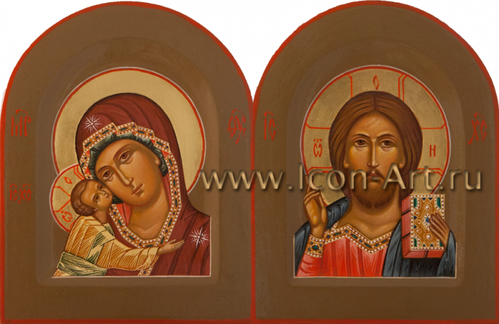 Фото: Венчальная пара с иконой Божией Матери «Игоревская»