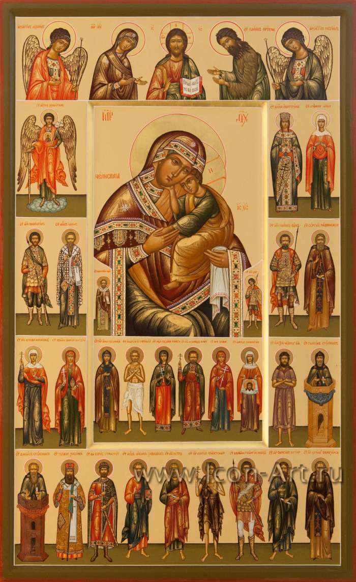 Фото: Образ Пресвятой Богородицы «Челнская» с избранными святыми