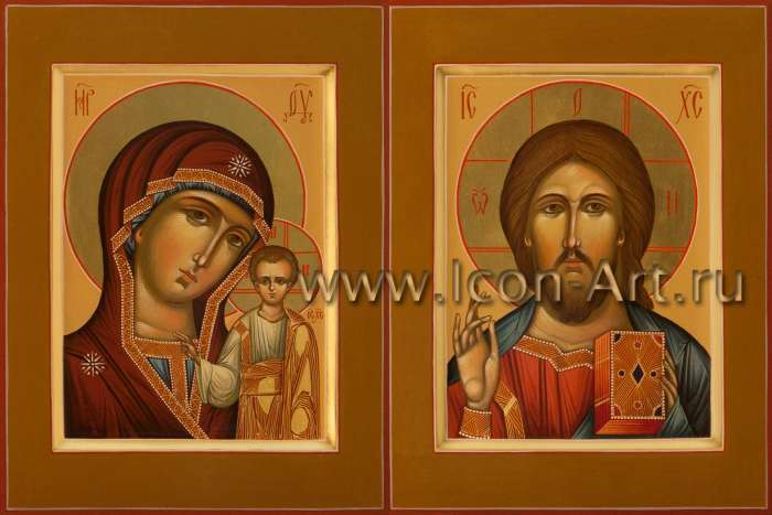 Фото: Венчальная пара с иконой Пресвятой Богородицы «Казанская»