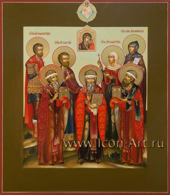Фото: Семейная икона: святые мч.Валентин, мч. Валерий, мц. Валентина, прп. Апполинария, свт. Варсонофий, свт. Гурий Казанский, Герман Казанский
