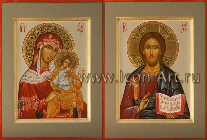 Фото: Венчальная пара с иконой Пресвятой Богородицы «Голубицкая»