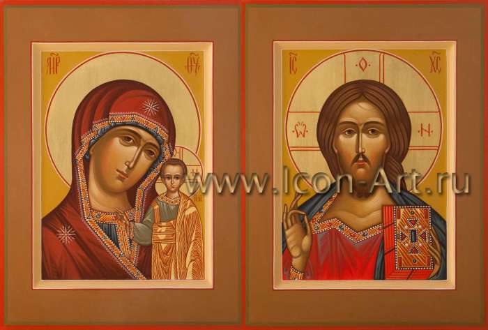 Фото: Венчальная пара с иконой Пресвятой Богородицы «Казанская»