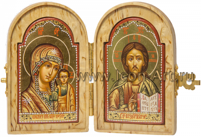 Фото: Складень: Господь Вседержитель и Богородица «Казанская»