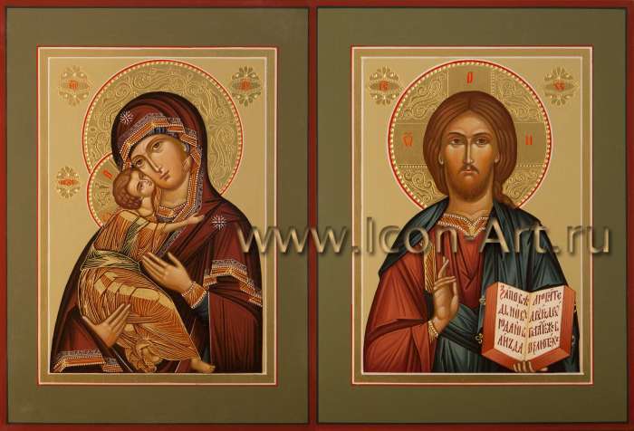 Фото: Венчальная пара с иконой Пресвятой Богородицы «Владимирская»