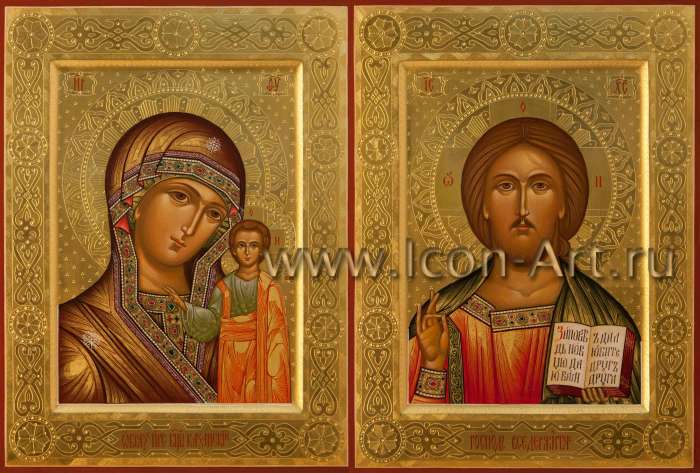 Фото: Венчальная пара с иконой Пресвятой Богородицы «Казанская»