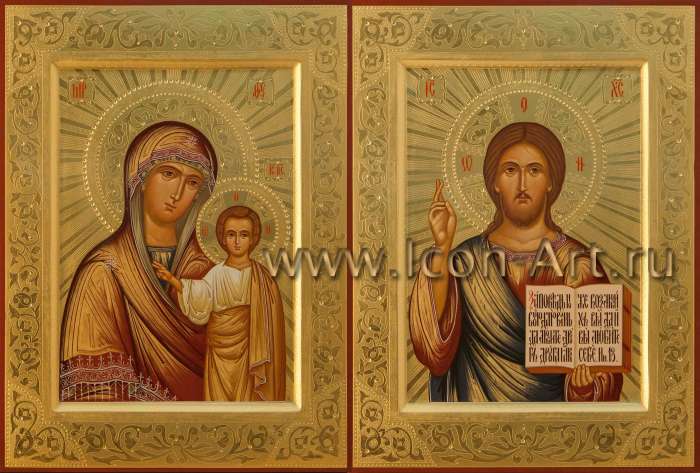 Фото: Венчальная пара с иконой Пресвятой Богородицы «Казанская»