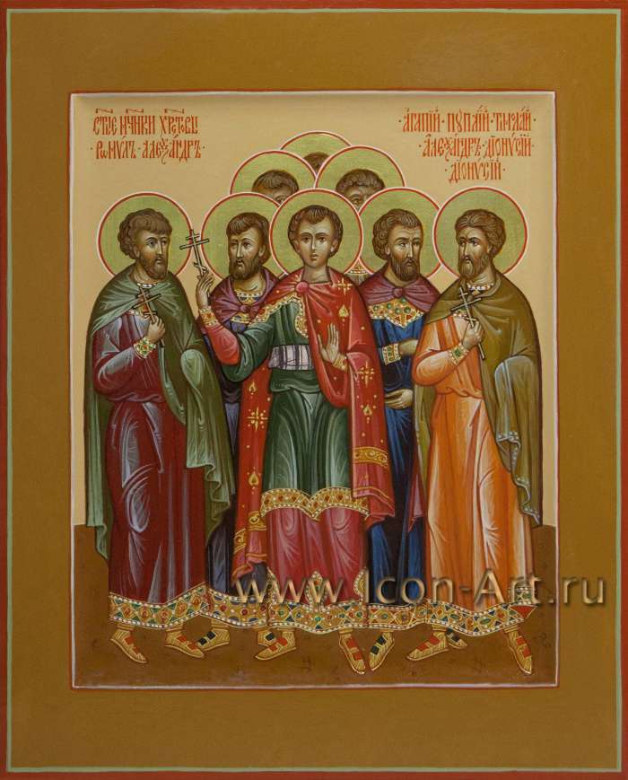 Фото: Святые мученики Кесарийские: Агапий, Пуплий, Тимолай, Ромил, Александр, Александр, Дионисий и Дионисий