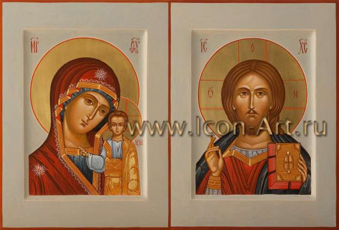 Фото: Венчальная пара с иконой Пресвятой Богородицы «Казанская»