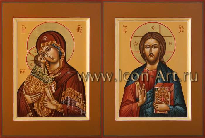 Фото: Венчальная пара с иконой Пресвятой Богородицы «Донская»