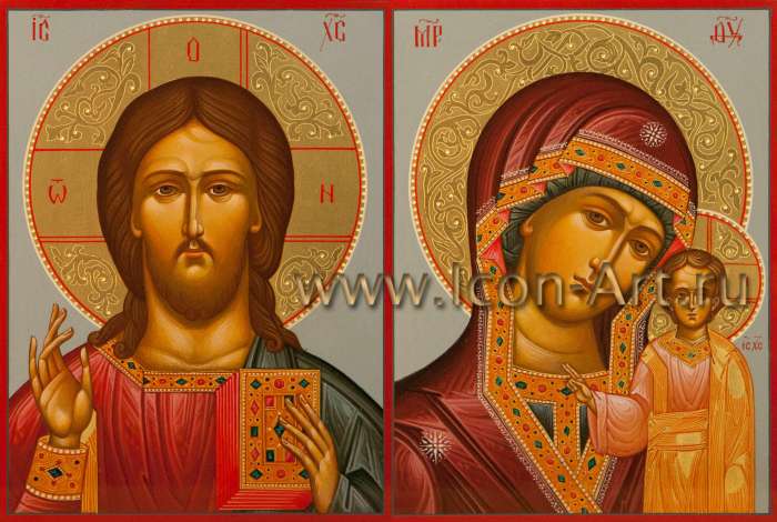 Фото: Венчальная пара с иконой Пресвятой Богородицы «Казанская»