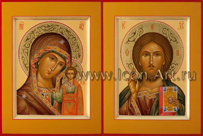 Фото: Венчальная пара с иконой Пресвятой Богородицы «Казанская»