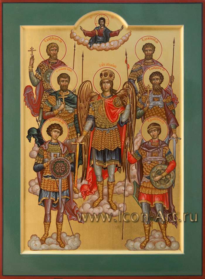 Фото: Собор святых воинов: ст. Александр Невский, ст. Димитрий Донской, ст. Иоанн Воин, Архангел Михаил, ст. Феодор Стратилат, ст. Георгий Победоносец, ст. Димитрий Солунский