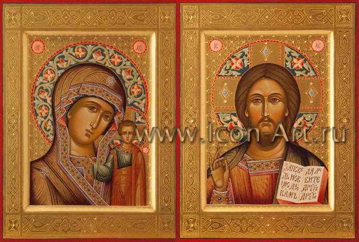 Фото: Венчальная пара с иконой Пресвятой Богородицы «Казанская»