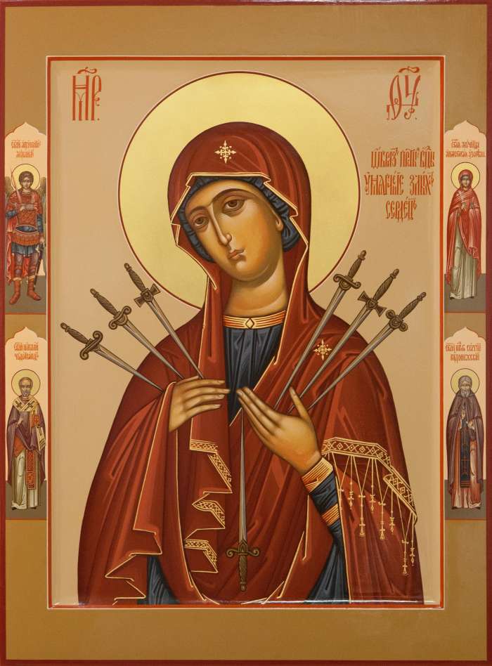 Фото: Пресвятая Богородица «Умягчение злых сердец» с избранными святыми