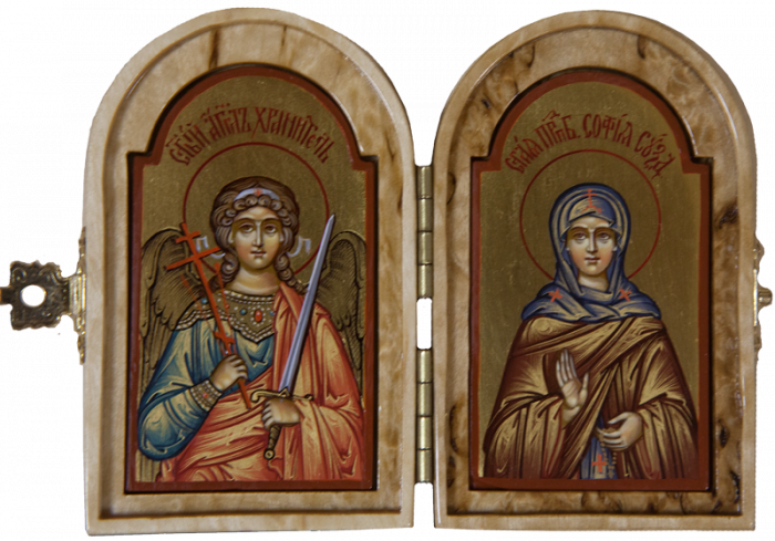 Фото: Складень: святой Ангел Хранитель и прп. София Суздальская