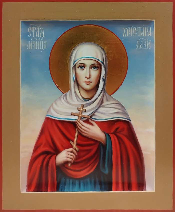 Святая мученица Христина Лампсакийская с позолотой