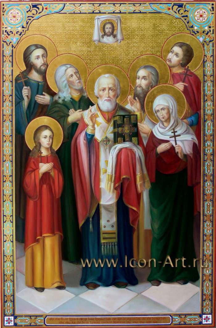 Фото: Икона с избранными святыми