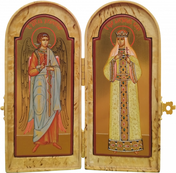 Фото: Складень: святой Ангел Хранитель и святая царица Александра