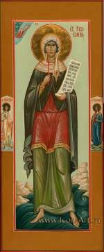 Святая мц. Ника Коринфская. На полях иконы Ангел Хранитель и святой Виктор.
